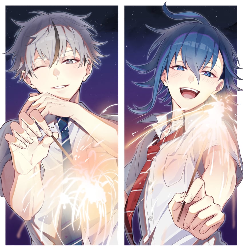 otori ojirou and aoyama kazuki (tribe nine) drawn by shouji6989