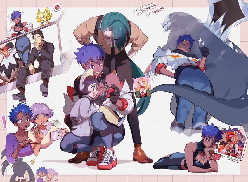 rika, nemona, arven, penny, poppy, and 8 more (original and 2 more) drawn by nyantcha
