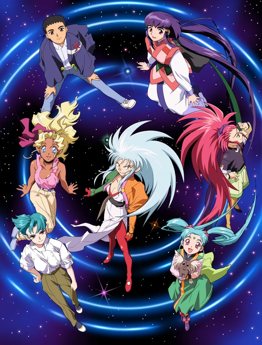 ryouko, masaki sasami jurai, kuramitsu mihoshi, masaki aeka jurai, ryou-ouki, and 3 more (tenchi muyou!)