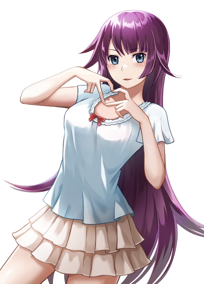senjougahara hitagi (monogatari and 1 more) drawn by saku_(x777x)