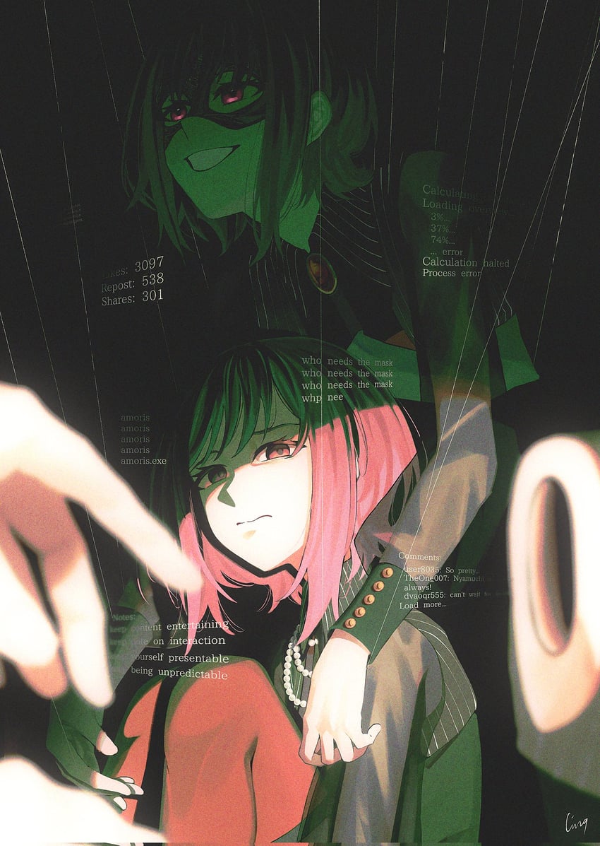 yuutenji nyamu and amoris (bang dream! and 1 more) drawn by ling_(chaaaaanhikari)