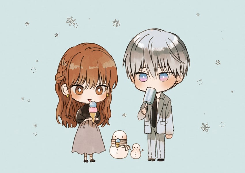 fuyutsuki mio and himuro yukiya (koori zokusei danshi to cool na douryou joshi) drawn by tonogaya