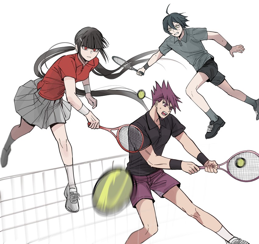 saihara shuichi, harukawa maki, and momota kaito (danganronpa and 1 more) drawn by kimbok