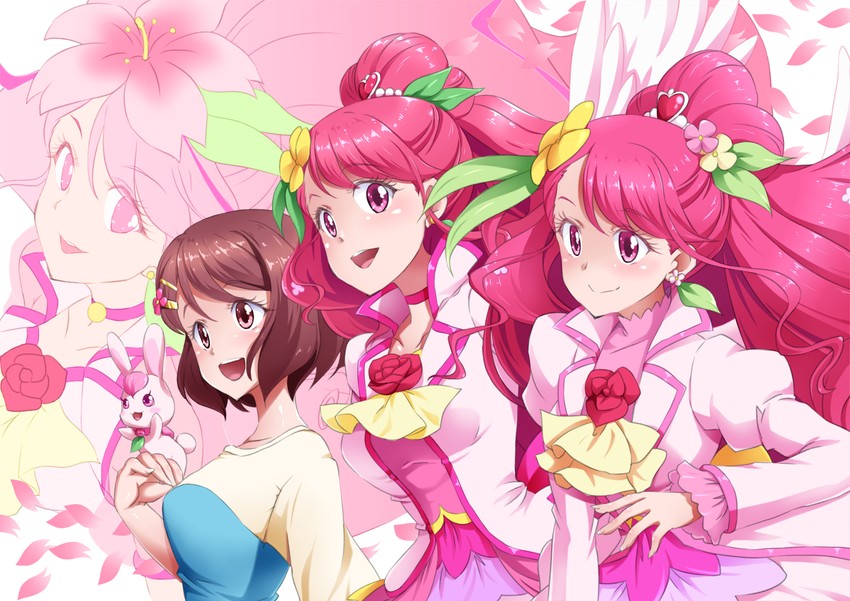 hanadera nodoka, cure grace, rabirin, and super cure grace (precure and 3 more) drawn by shiruppo