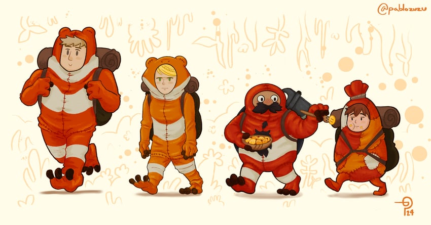 marcille donato, laios touden, senshi, and chilchuck tims (dungeon meshi) drawn by notapossumofgreyskull