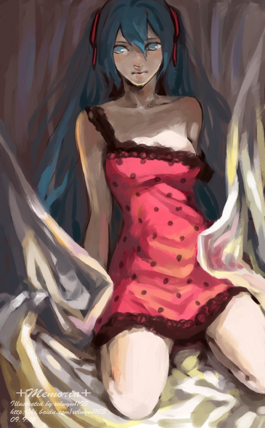 hatsune miku (vocaloid and 1 more) drawn by emmmerald