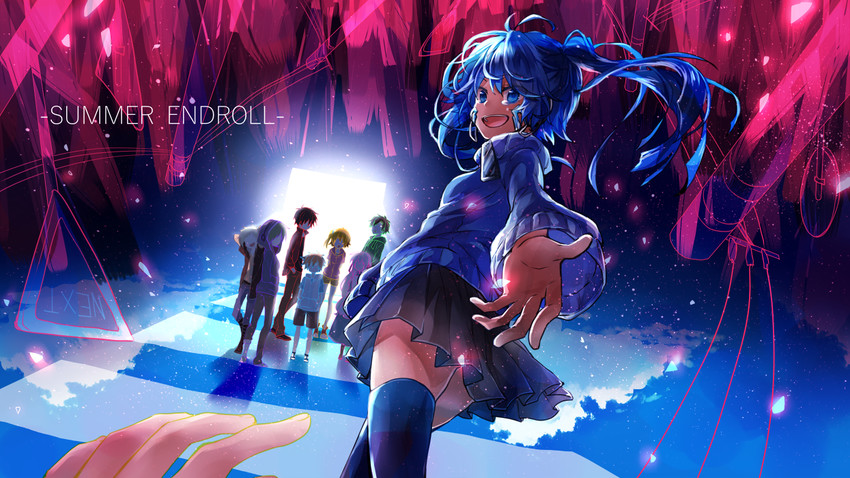 kozakura marry, kisaragi shintarou, kido tsubomi, ene, kano shuuya, and 3 more (kagerou project) drawn by yamabukiiro