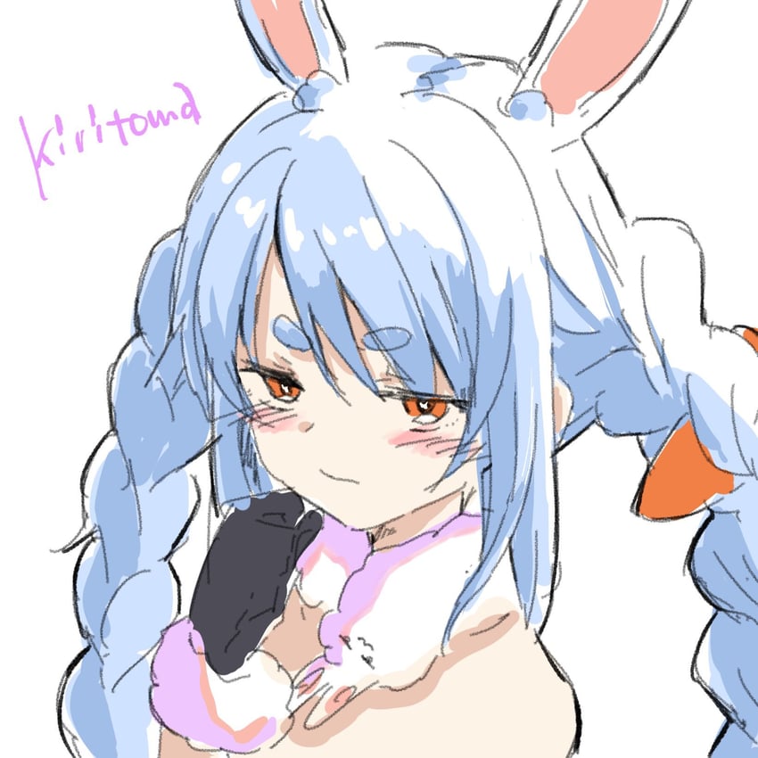 usada pekora and don-chan (hololive) drawn by kiritoma
