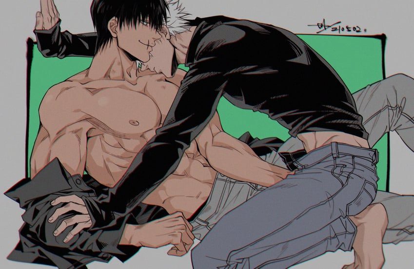 gojou satoru and fushiguro touji (jujutsu kaisen) drawn by sashiyu