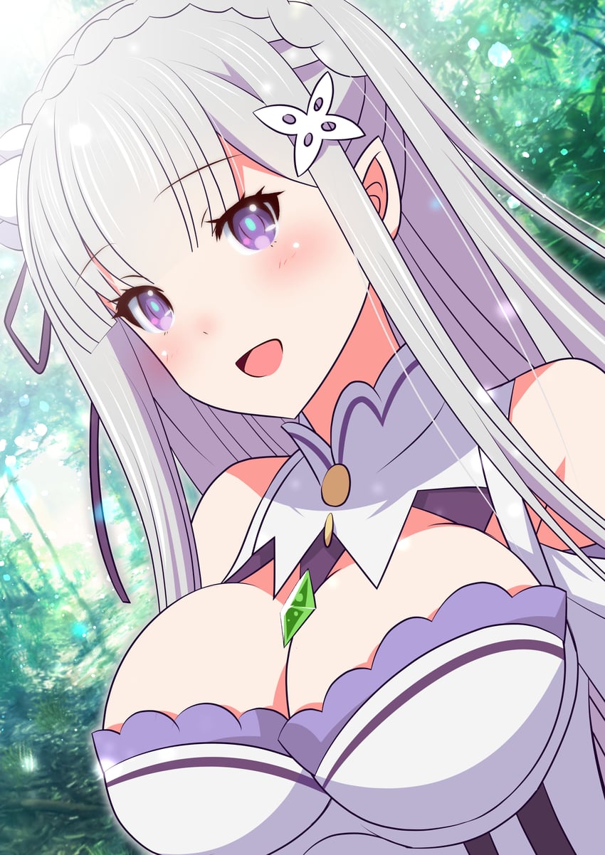 emilia (re:zero kara hajimeru isekai seikatsu) drawn by ai_wa_muteki