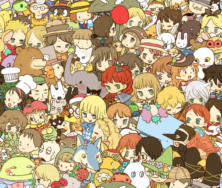 alice, sun wukong, howl, harry potter, sherlock holmes, and 20 more (alice in wonderland and 26 more) drawn by yukke