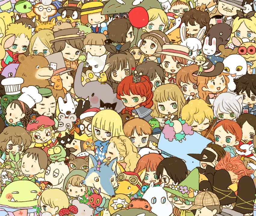 alice, sun wukong, howl pendragon, harry potter, tinker bell, and 24 more (alice's adventures in wonderland and 28 more) drawn by yukke