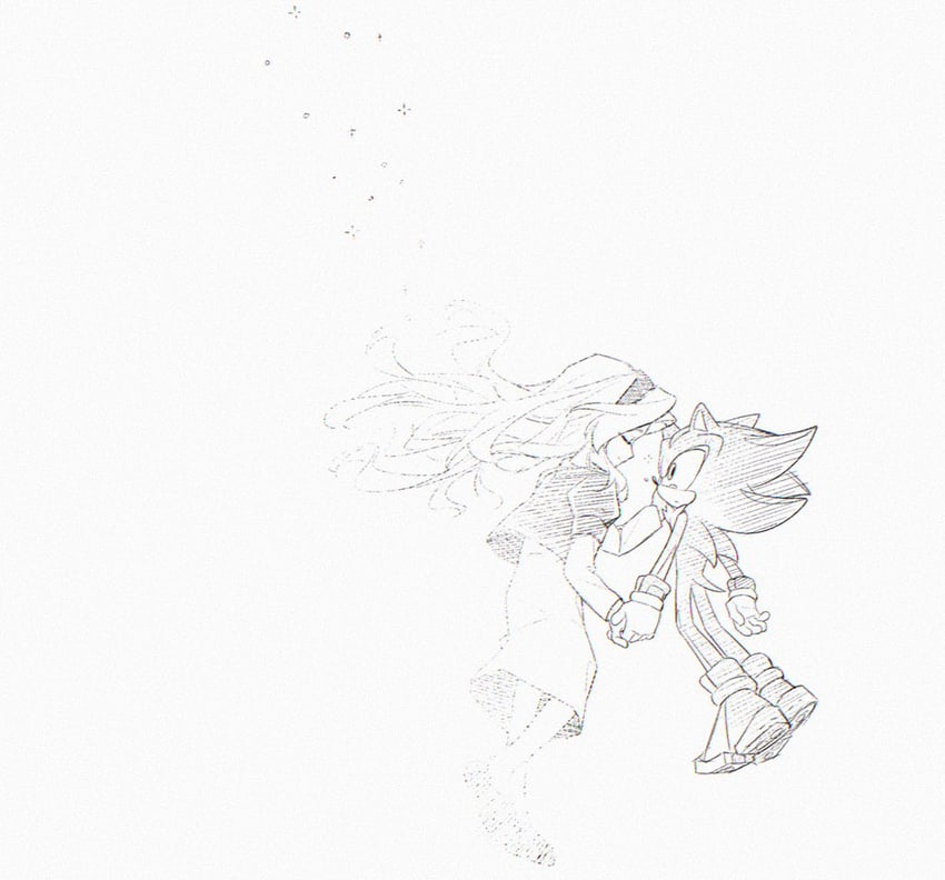 shadow the hedgehog and maria robotnik (sonic) drawn by nabe0915199212