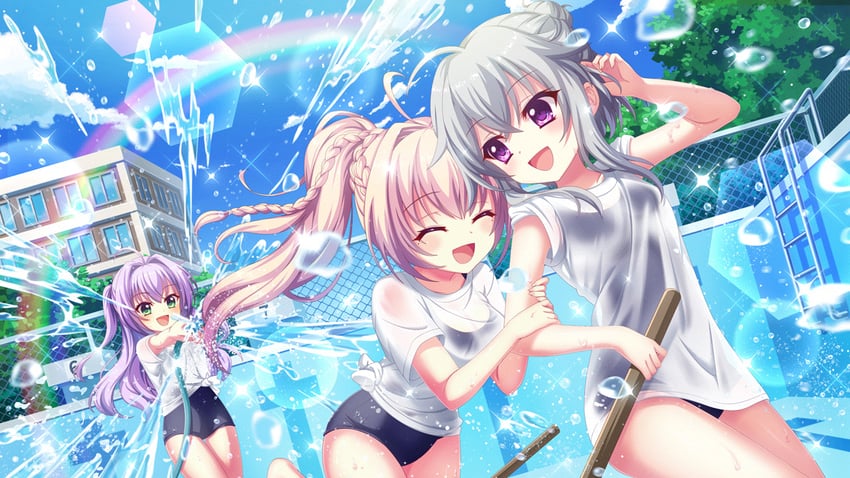 shiratori amaha, ichijou ruka, and hokaze kanade (re:stage!) drawn by izumi_tsubasu