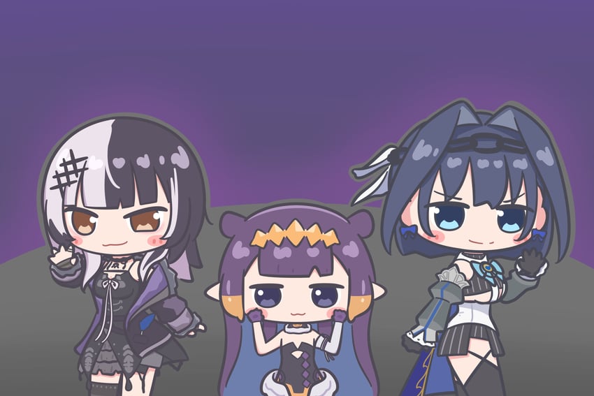 ninomae ina'nis, ouro kronii, and shiori novella (hololive and 1 more) drawn by mpien