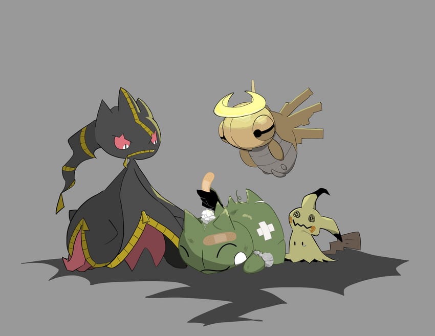 mimikyu, banette, shedinja, and mega banette (pokemon) drawn by hai_(gardevoirrr)
