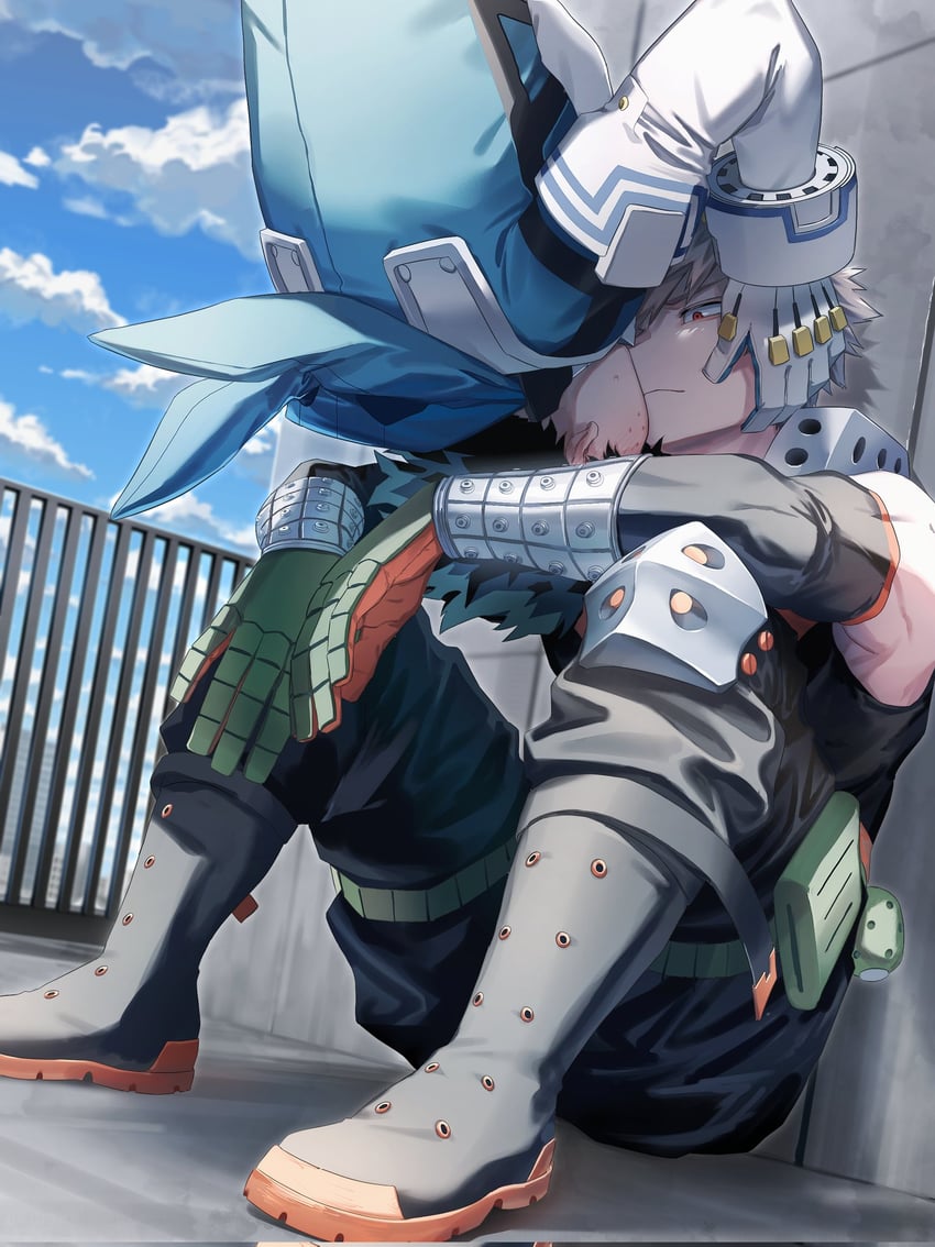 midoriya izuku and bakugou katsuki (boku no hero academia) drawn by cut_(nifuhami_35)