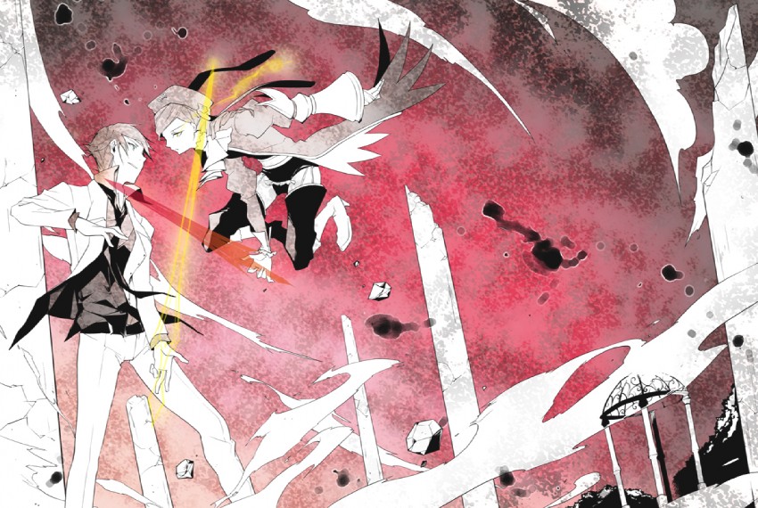 ushiromiya battler and dlanor a. knox (umineko no naku koro ni) drawn by harukawa_sango