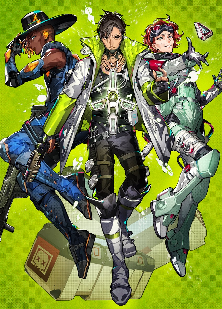 crypto, horizon, hack, and seer (apex legends) drawn by mika_pikazo