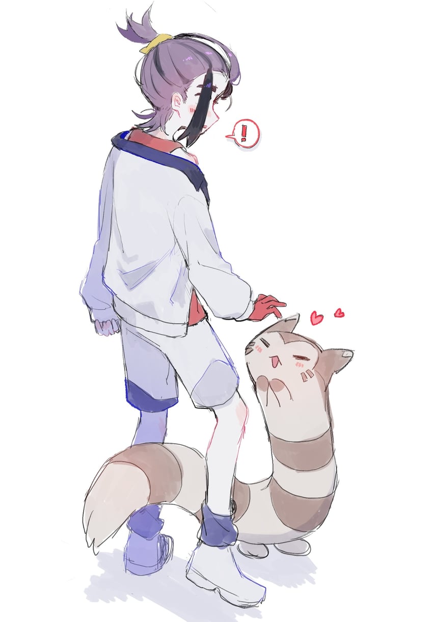 kieran and furret (pokemon and 1 more) drawn by s_roma_yasu