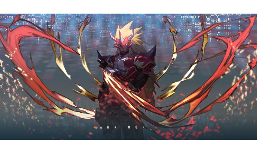agnimon (digimon and 1 more) drawn by jiuri_jiuhao