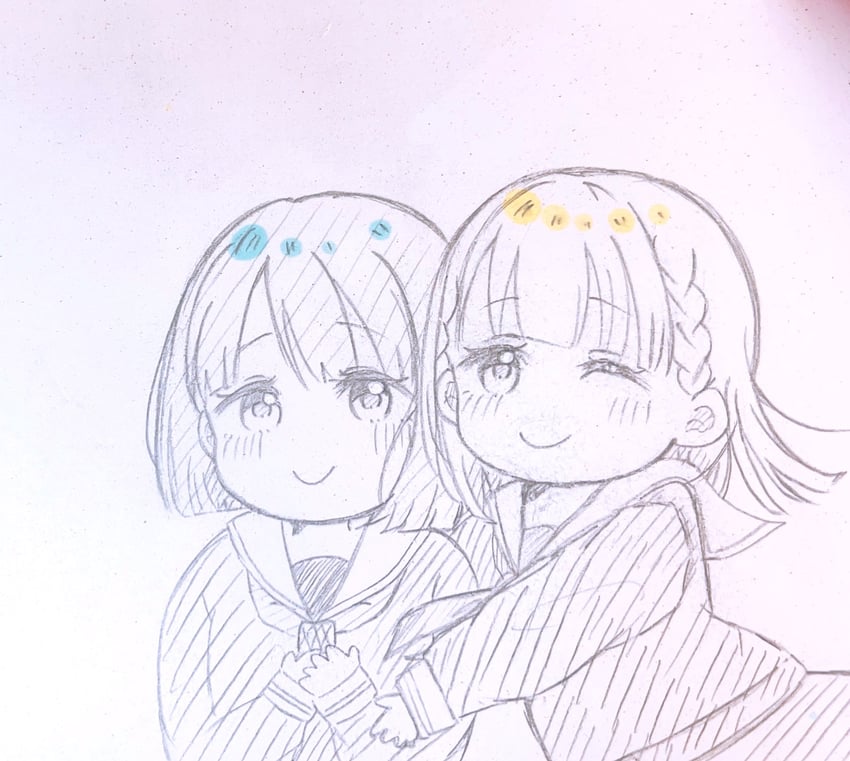 momose ginko and kachimachi kosuzu (love live! and 1 more) drawn by wataame._(rubytan_25)