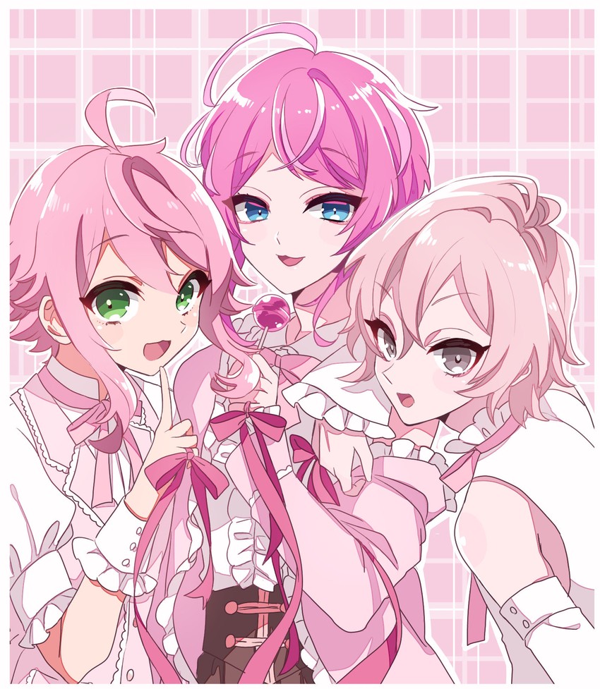 himemiya tori, amemura ramuda, and mikado nagi (ensemble stars! and 2 more) drawn by sukoyaka_(100hituzi)