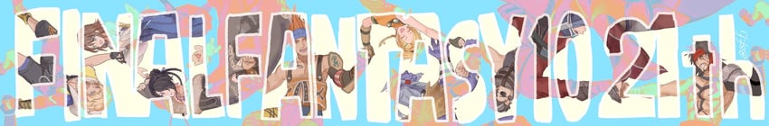 moogle, yuna, tidus, rikku, lulu, and 5 more (final fantasy and 1 more) drawn by sasanomesi