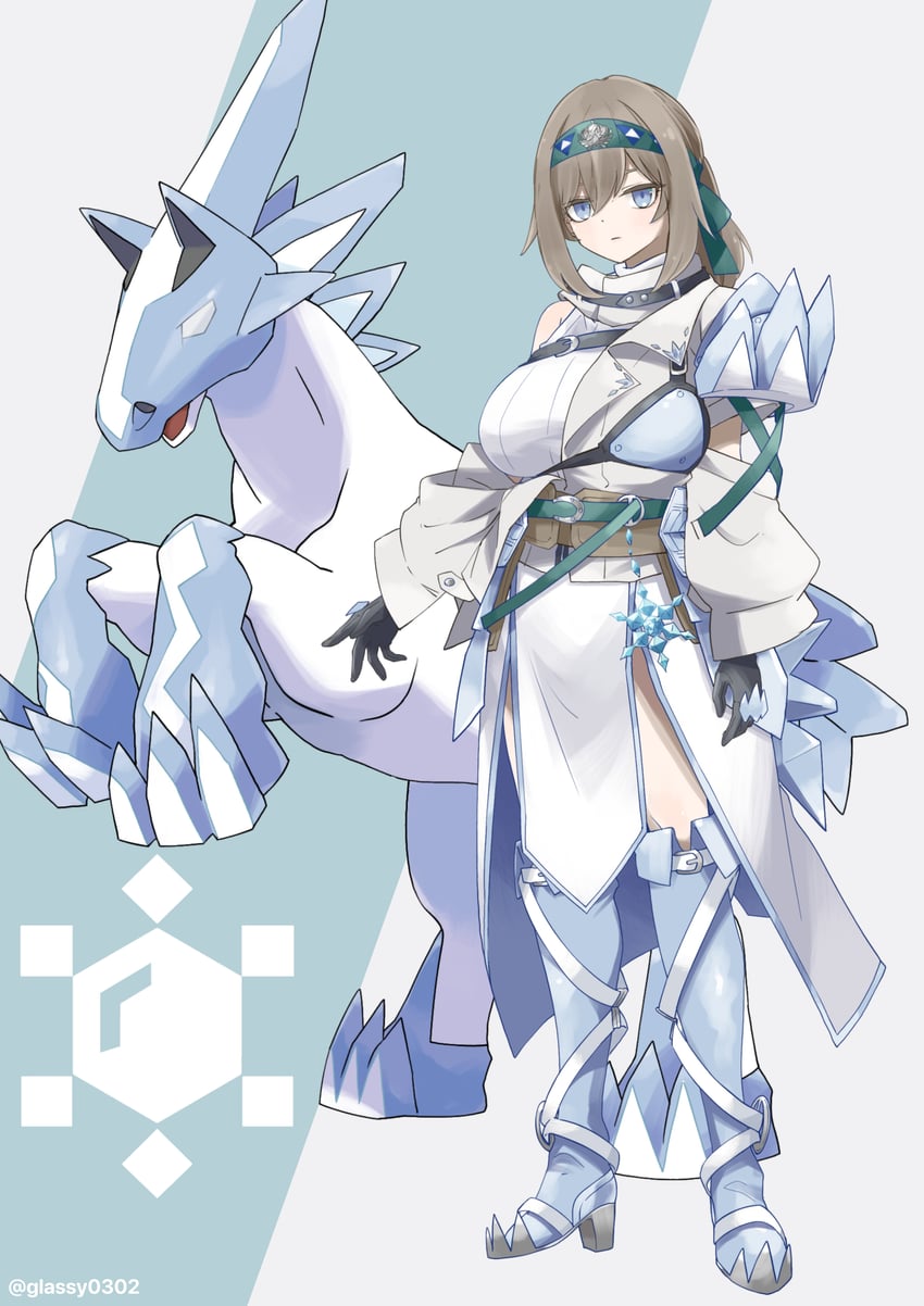 glastrier and kuraishi ringo (original and 1 more) drawn by glassy0302