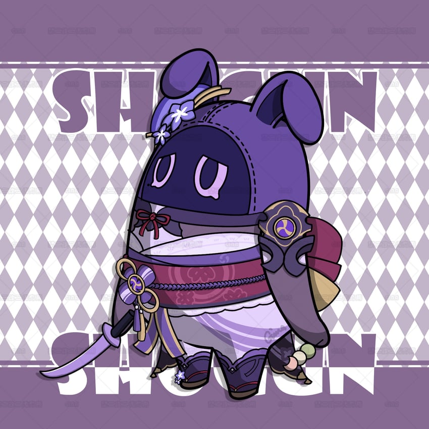 raiden shogun (genshin impact and 2 more) drawn by xinjinjumin0265578