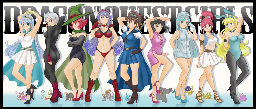 slime, warrior, sage, priest, roto, and 6 more (dragon quest and 1 more) drawn by kaichi_(rocchi)