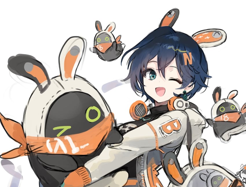 belle, eous, bangboo 6, and bangboo 18 (zenless zone zero) drawn by soyoong_jun