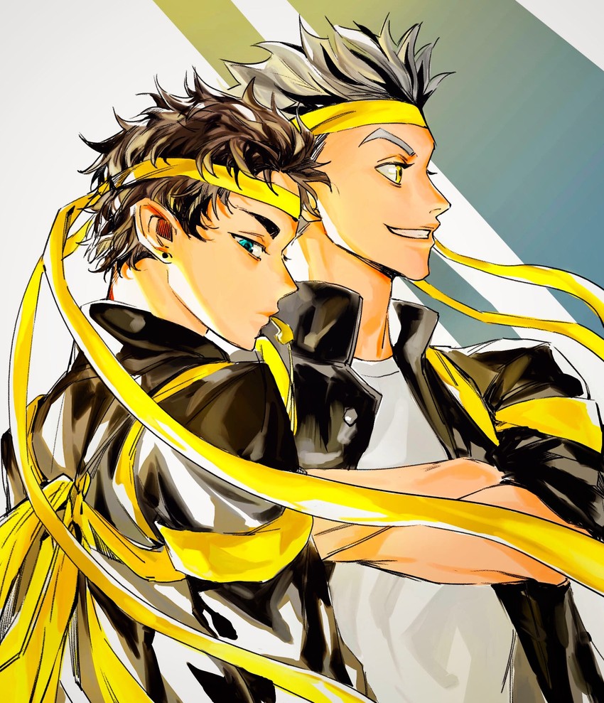 bokuto koutarou and akaashi keiji (haikyuu!!) drawn by hiromu_0811