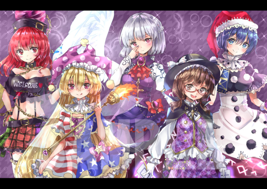 clownpiece, hecatia lapislazuli, kishin sagume, doremy sweet, and usami sumireko (touhou) drawn by shironeko_yuuki