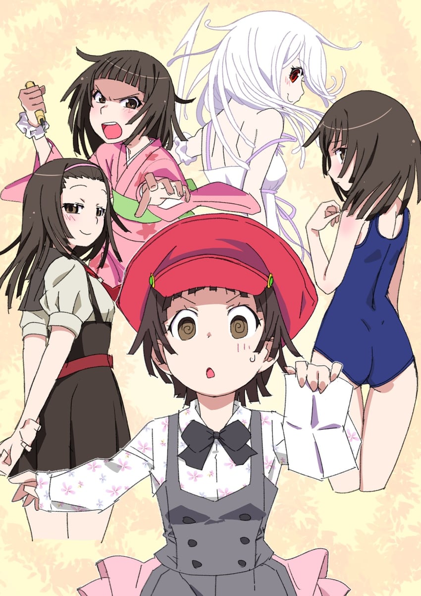 sengoku nadeko, god nadeko, fawning nadeko, and wrath nadeko (monogatari and 4 more) drawn by itoma_mahimahi