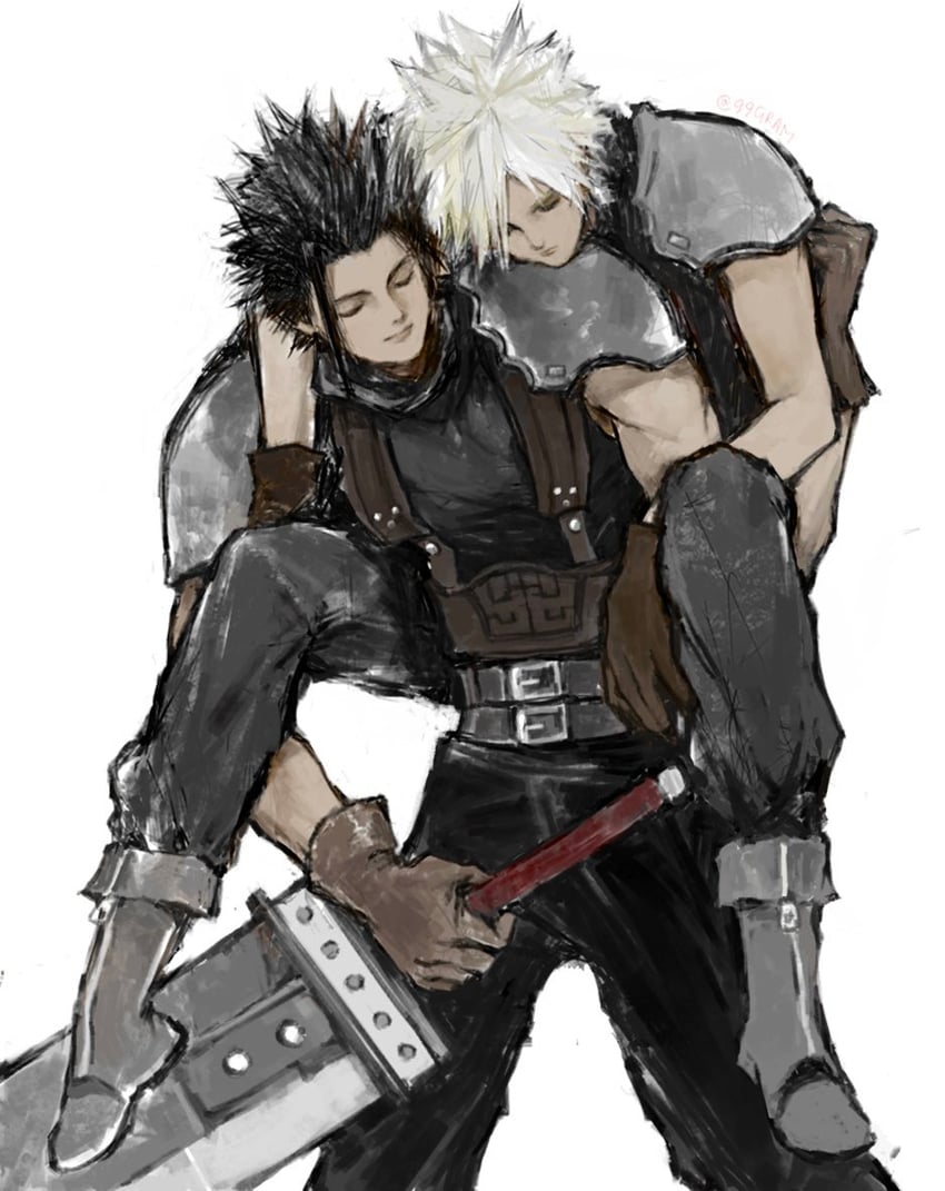 cloud strife and zack fair (final fantasy and 3 more) drawn by cloud_virtu