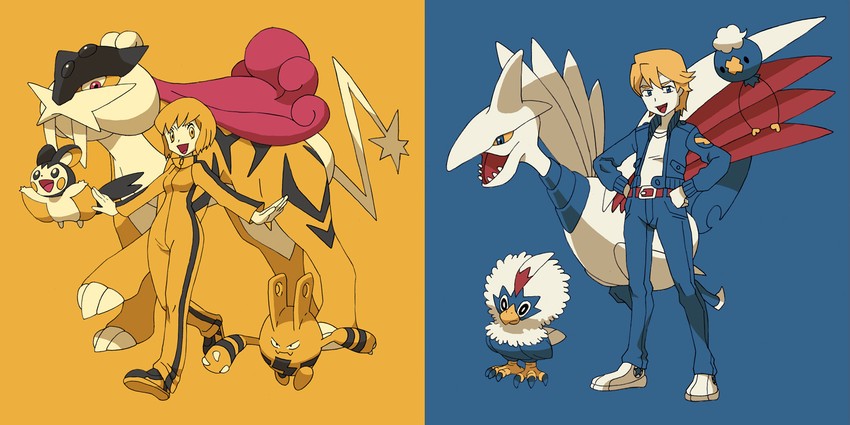 huang pao-lin, drifloon, keith goodman, emolga, raikou, and 3 more (pokemon and 1 more) drawn by midochiki