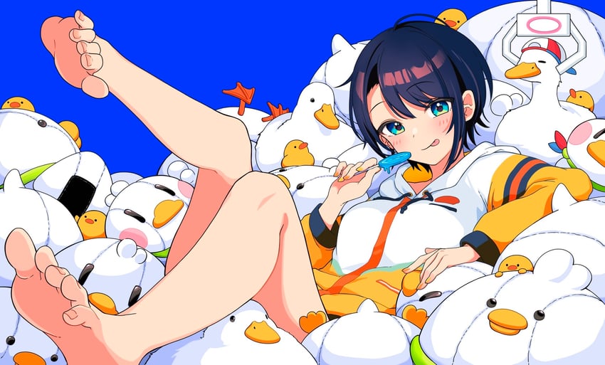 oozora subaru, subaru duck, and suba tomo (hololive) drawn by tihirowo