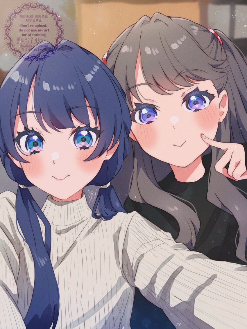 fujishima megumi, murano sayaka, tsukine kona, and nonaka kokona (love live! and 1 more) drawn by kyaku_tasu