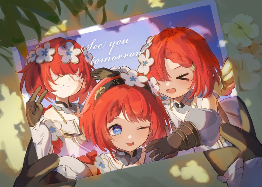 tribbie, trianne, and trinnon (honkai and 1 more) drawn by nemui_jinrui