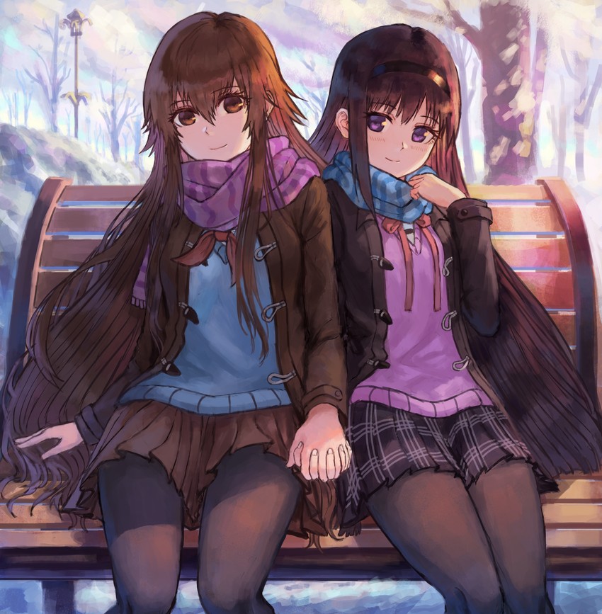 akemi homura and otonashi maria (mahou shoujo madoka magica and 1 more) drawn by aochoku