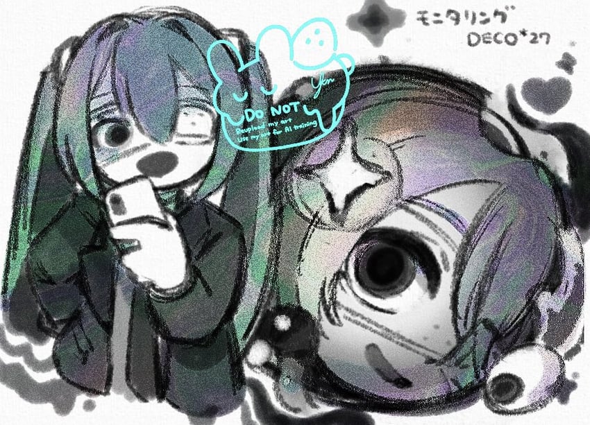 hatsune miku (vocaloid and 1 more) drawn by yknsugar