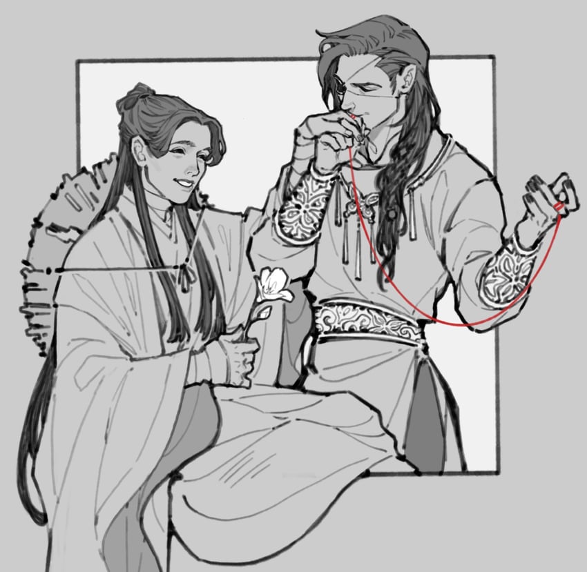 xie lian and hua cheng (tianguan cifu) drawn by fiona_fu
