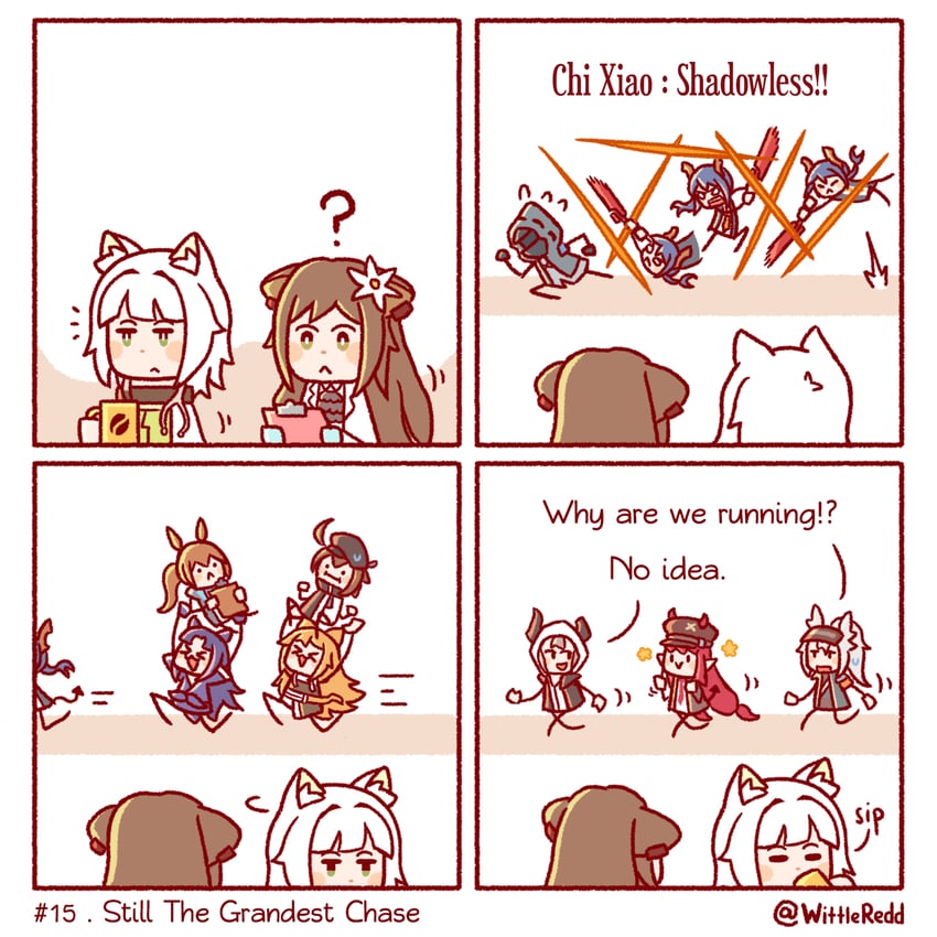 doctor, amiya, kal'tsit, ch'en, ceobe, and 6 more (arknights) drawn by wittle_red
