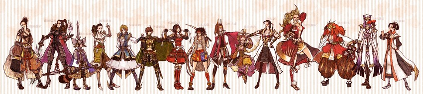 ishida mitsunari, sanada yukimura, oda nobunaga, date masamune, maeda keiji, and 10 more (sengoku musou and 1 more) drawn by sachiko_(omame)