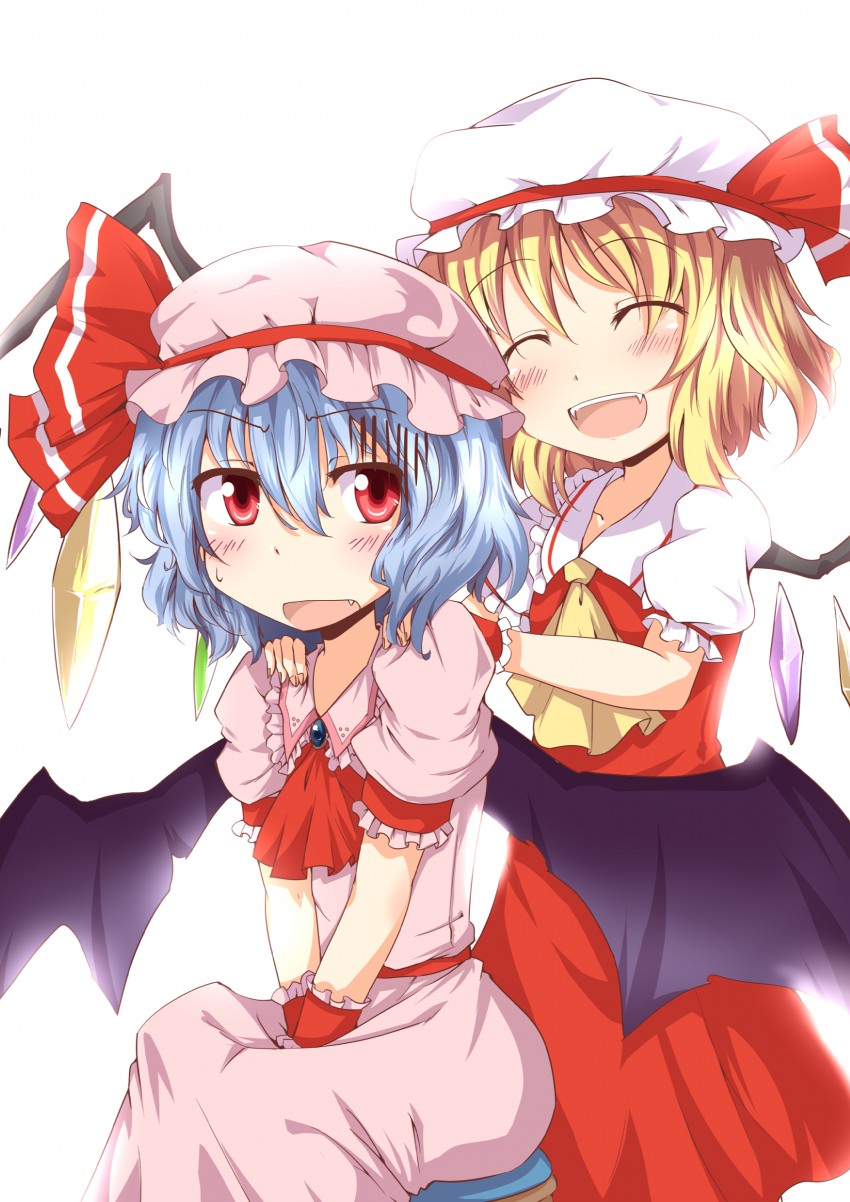 remilia scarlet and flandre scarlet (touhou) drawn by chata_maru_(irori_sabou)