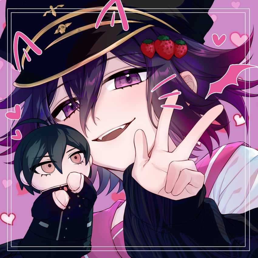 oma kokichi and saihara shuichi (danganronpa and 1 more) drawn by suzuko_(katahaba_v3)