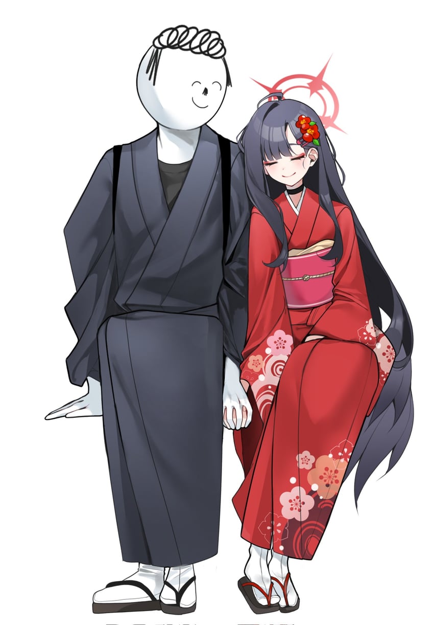 sensei, doodle sensei, and ichika (blue archive) drawn by bagjeomlye88315