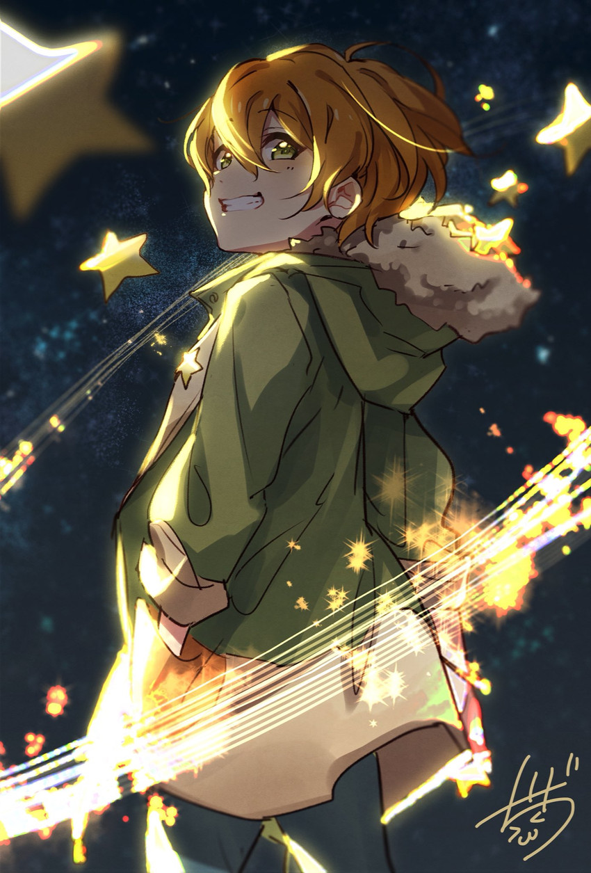 hoshizora rin (love live! and 1 more) drawn by hotechige