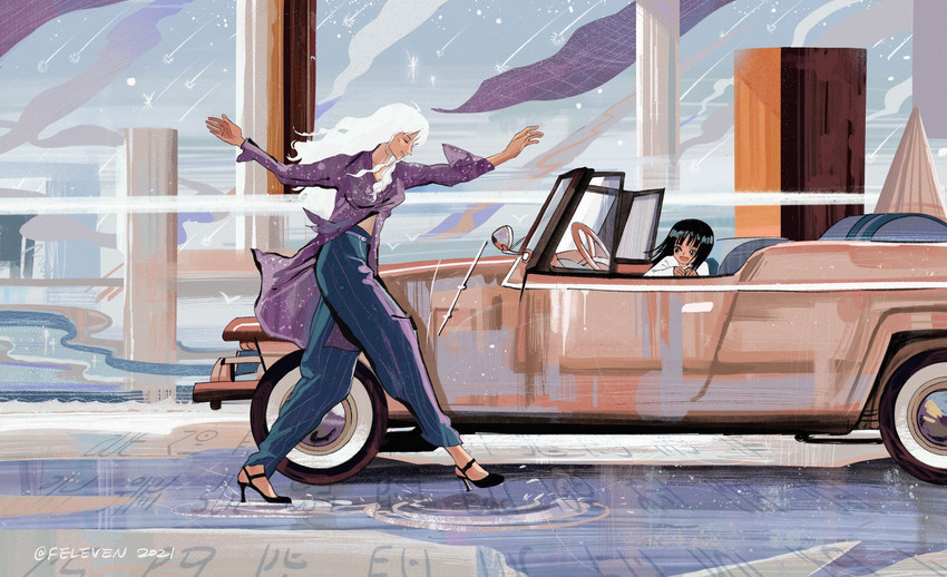 nico robin and nico olvia (one piece) drawn by feleven